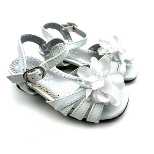 Baby Sandals Shoes Size 6 Girls White Flower Children Kids Footwear Summer Heel